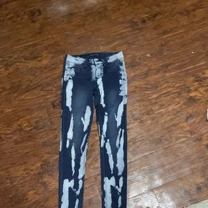 Dark blue and light blue jeans